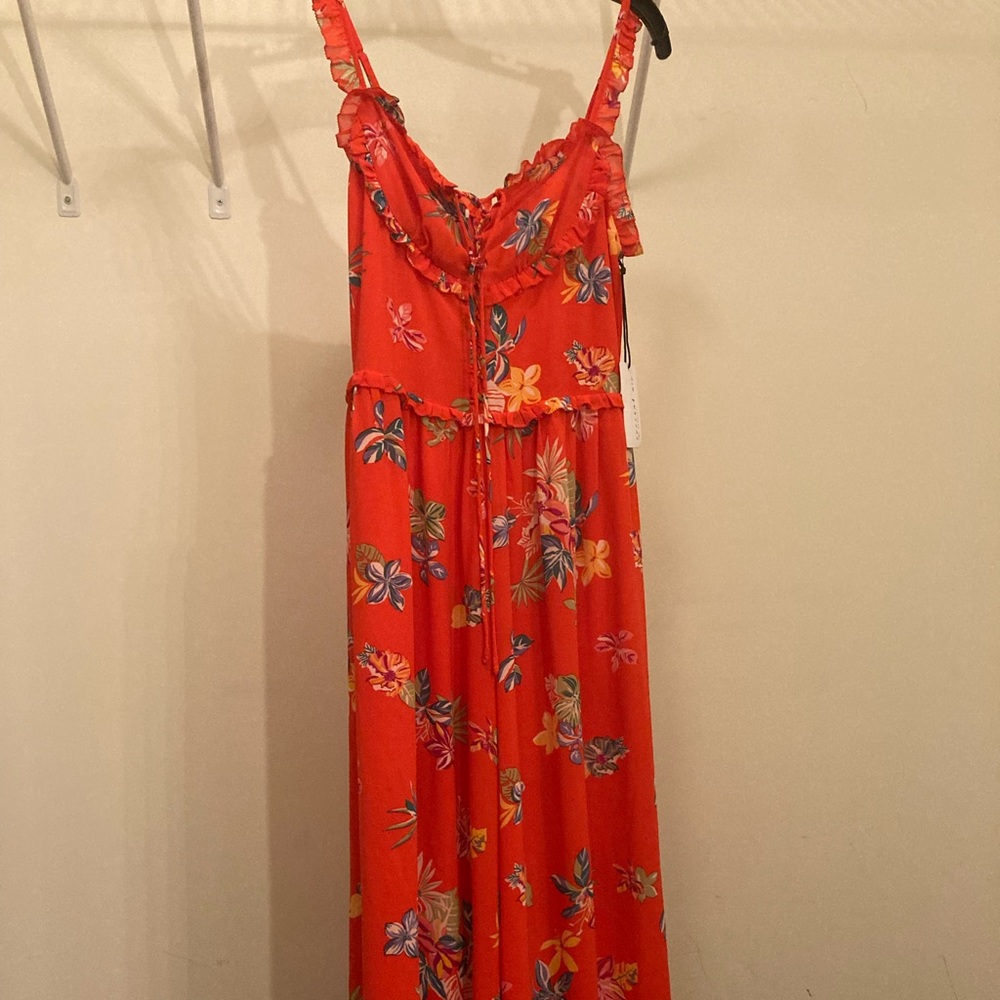 New!  Summer floral wide-leg jumpsuit.